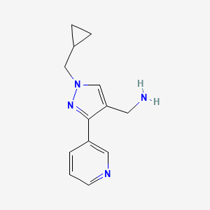 molecular formula C13H16N4 B1482891 (1-(cyclopropylmethyl)-3-(pyridin-3-yl)-1H-pyrazol-4-yl)methanamine CAS No. 2098136-27-5