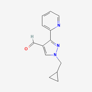 1-(cyclopropylmethyl)-3-(pyridin-2-yl)-1H-pyrazole-4-carbaldehyde