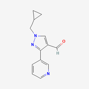 molecular formula C13H13N3O B1482896 1-(cyclopropylmethyl)-3-(pyridin-3-yl)-1H-pyrazole-4-carbaldehyde CAS No. 2098138-08-8