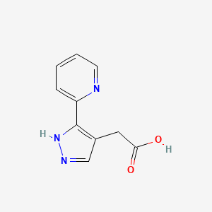 molecular formula C10H9N3O2 B1482901 2-(3-(pyridin-2-yl)-1H-pyrazol-4-yl)acetic acid CAS No. 1368347-62-9