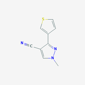 molecular formula C9H7N3S B1482903 1-methyl-3-(thiophen-3-yl)-1H-pyrazole-4-carbonitrile CAS No. 2098143-80-5