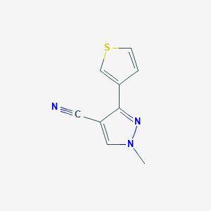 1-methyl-3-(thiophen-3-yl)-1H-pyrazole-4-carbonitrile