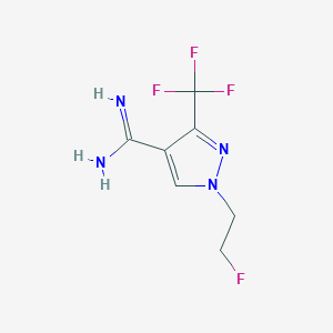 molecular formula C7H8F4N4 B1482905 1-(2-fluoroethyl)-3-(trifluoromethyl)-1H-pyrazole-4-carboximidamide CAS No. 2098083-07-7