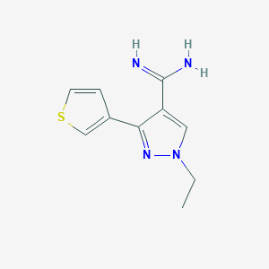 molecular formula C10H12N4S B1482907 1-ethyl-3-(thiophen-3-yl)-1H-pyrazole-4-carboximidamide CAS No. 2098077-25-7