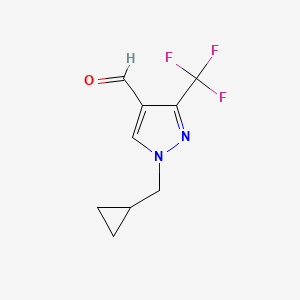 molecular formula C9H9F3N2O B1482908 1-(cyclopropylmethyl)-3-(trifluoromethyl)-1H-pyrazole-4-carbaldehyde CAS No. 2098090-19-6