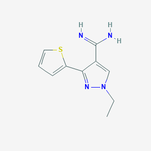 molecular formula C10H12N4S B1482909 1-ethyl-3-(thiophen-2-yl)-1H-pyrazole-4-carboximidamide CAS No. 2098136-43-5