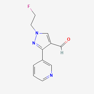 1-(2-fluoroethyl)-3-(pyridin-3-yl)-1H-pyrazole-4-carbaldehyde