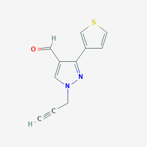 molecular formula C11H8N2OS B1482913 1-(prop-2-yn-1-yl)-3-(thiophen-3-yl)-1H-pyrazole-4-carbaldehyde CAS No. 2090848-22-7