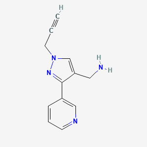 molecular formula C12H12N4 B1482914 (1-(prop-2-yn-1-yl)-3-(pyridin-3-yl)-1H-pyrazol-4-yl)methanamine CAS No. 2092462-96-7