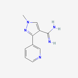 molecular formula C10H11N5 B1482915 1-methyl-3-(pyridin-3-yl)-1H-pyrazole-4-carboximidamide CAS No. 2098136-06-0