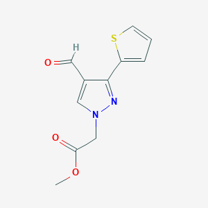 molecular formula C11H10N2O3S B1482918 methyl 2-(4-formyl-3-(thiophen-2-yl)-1H-pyrazol-1-yl)acetate CAS No. 2098090-65-2