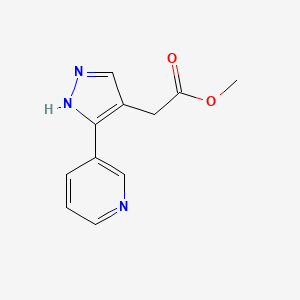 molecular formula C11H11N3O2 B1482922 methyl 2-(3-(pyridin-3-yl)-1H-pyrazol-4-yl)acetate CAS No. 2098087-97-7