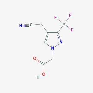 molecular formula C8H6F3N3O2 B1482923 2-(4-(cyanomethyl)-3-(trifluoromethyl)-1H-pyrazol-1-yl)acetic acid CAS No. 2098015-53-1
