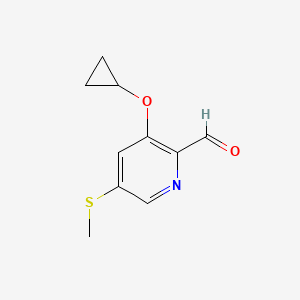 3-Cyclopropoxy-5-(methylthio)picolinaldehyde