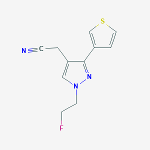 2-(1-(2-fluoroethyl)-3-(thiophen-3-yl)-1H-pyrazol-4-yl)acetonitrile