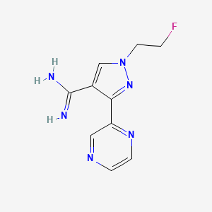 molecular formula C10H11FN6 B1482927 1-(2-fluoroethyl)-3-(pyrazin-2-yl)-1H-pyrazole-4-carboximidamide CAS No. 2098089-66-6