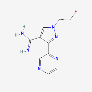 molecular formula C10H11FN6 B1482927 1-(2-氟乙基)-3-(吡嗪-2-基)-1H-吡唑-4-甲酰亚胺酰胺 CAS No. 2098089-66-6