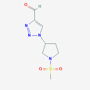 molecular formula C8H12N4O3S B1482932 1-(1-(methylsulfonyl)pyrrolidin-3-yl)-1H-1,2,3-triazole-4-carbaldehyde CAS No. 2028529-94-2