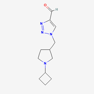 molecular formula C12H18N4O B1482938 1-((1-环丁基吡咯烷-3-基)甲基)-1H-1,2,3-三唑-4-甲醛 CAS No. 2098133-94-7