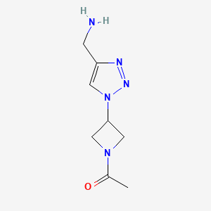 molecular formula C8H13N5O B1482939 1-(3-(4-(aminomethyl)-1H-1,2,3-triazol-1-yl)azetidin-1-yl)ethan-1-one CAS No. 2092533-25-8