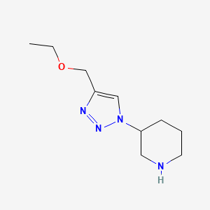 molecular formula C10H18N4O B1482942 3-(4-(Ethoxymethyl)-1H-1,2,3-triazol-1-yl)piperidin CAS No. 2098121-15-2