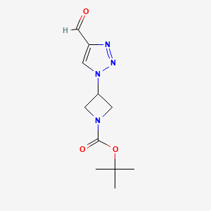 molecular formula C11H16N4O3 B1482952 tert-butyl 3-(4-formyl-1H-1,2,3-triazol-1-yl)azetidine-1-carboxylate CAS No. 2098017-48-0