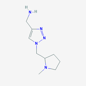 molecular formula C9H17N5 B1482957 (1-((1-methylpyrrolidin-2-yl)methyl)-1H-1,2,3-triazol-4-yl)methanamine CAS No. 1859443-72-3