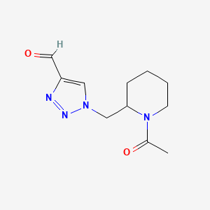 molecular formula C11H16N4O2 B1482962 1-((1-acetylpiperidin-2-yl)methyl)-1H-1,2,3-triazole-4-carbaldehyde CAS No. 2098075-69-3