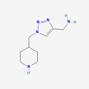 molecular formula C9H17N5 B1482966 (1-(piperidin-4-ylmethyl)-1H-1,2,3-triazol-4-yl)methanamine CAS No. 2098123-55-6