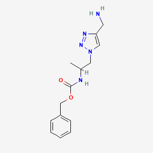 molecular formula C14H19N5O2 B1482967 benzyl (1-(4-(aminomethyl)-1H-1,2,3-triazol-1-yl)propan-2-yl)carbamate CAS No. 2097965-19-8