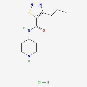 molecular formula C11H19ClN4OS B1482983 N-(piperidin-4-yl)-4-propyl-1,2,3-thiadiazole-5-carboxamide hydrochloride CAS No. 2098122-77-9