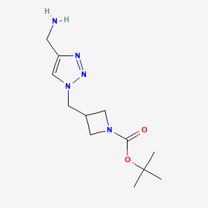 molecular formula C12H21N5O2 B1482984 tert-butyl 3-((4-(aminomethyl)-1H-1,2,3-triazol-1-yl)methyl)azetidine-1-carboxylate CAS No. 2098110-65-5
