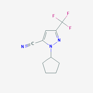 molecular formula C10H10F3N3 B1482991 1-cyclopentyl-3-(trifluoromethyl)-1H-pyrazole-5-carbonitrile CAS No. 2098106-96-6
