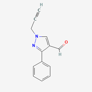 molecular formula C13H10N2O B1482993 3-phenyl-1-(prop-2-yn-1-yl)-1H-pyrazole-4-carbaldehyde CAS No. 2091381-20-1