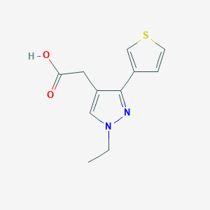 molecular formula C11H12N2O2S B1482995 2-(1-ethyl-3-(thiophen-3-yl)-1H-pyrazol-4-yl)acetic acid CAS No. 2098139-33-2