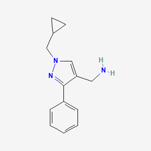 molecular formula C14H17N3 B1482997 (1-(cyclopropylmethyl)-3-phenyl-1H-pyrazol-4-yl)methanamine CAS No. 2097972-01-3