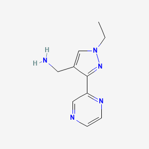 (1-ethyl-3-(pyrazin-2-yl)-1H-pyrazol-4-yl)methanamine
