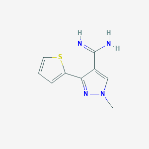 molecular formula C9H10N4S B1483000 1-methyl-3-(thiophen-2-yl)-1H-pyrazole-4-carboximidamide CAS No. 2097971-43-0