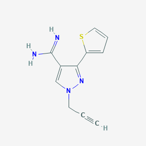 molecular formula C11H10N4S B1483001 1-(prop-2-yn-1-yl)-3-(thiophen-2-yl)-1H-pyrazole-4-carboximidamide CAS No. 2098018-90-5