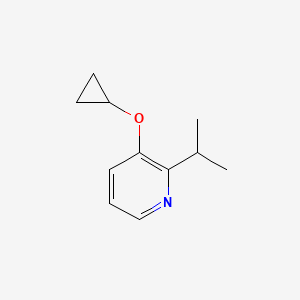 molecular formula C11H15NO B14830019 3-Cyclopropoxy-2-isopropylpyridine 