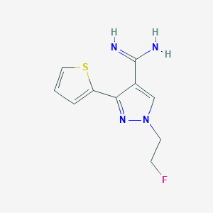 1-(2-fluoroethyl)-3-(thiophen-2-yl)-1H-pyrazole-4-carboximidamide