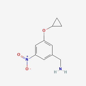 molecular formula C10H12N2O3 B14830051 (3-Cyclopropoxy-5-nitrophenyl)methanamine 