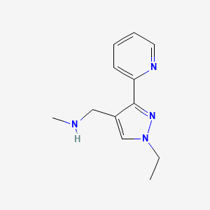 molecular formula C12H16N4 B1483006 1-(1-乙基-3-(吡啶-2-基)-1H-吡唑-4-基)-N-甲基甲胺 CAS No. 2098087-06-8