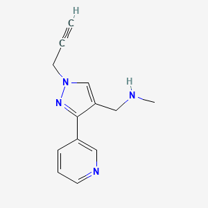 molecular formula C13H14N4 B1483007 N-methyl-1-(1-(prop-2-yn-1-yl)-3-(pyridin-3-yl)-1H-pyrazol-4-yl)methanamine CAS No. 2098078-27-2