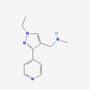 molecular formula C12H16N4 B1483008 1-(1-ethyl-3-(pyridin-4-yl)-1H-pyrazol-4-yl)-N-methylmethanamine CAS No. 2098078-30-7