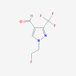 molecular formula C7H6F4N2O B1483011 1-(2-fluoroethyl)-3-(trifluoromethyl)-1H-pyrazole-4-carbaldehyde CAS No. 2098077-30-4