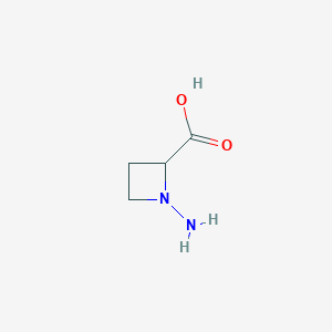 molecular formula C4H8N2O2 B14830129 1-Aminoazetidine-2-carboxylic acid 