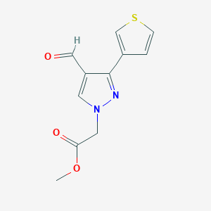 molecular formula C11H10N2O3S B1483013 methyl 2-(4-formyl-3-(thiophen-3-yl)-1H-pyrazol-1-yl)acetate CAS No. 2097971-93-0