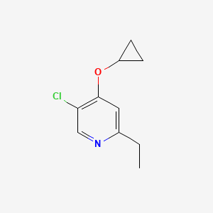 molecular formula C10H12ClNO B14830133 5-Chloro-4-cyclopropoxy-2-ethylpyridine 