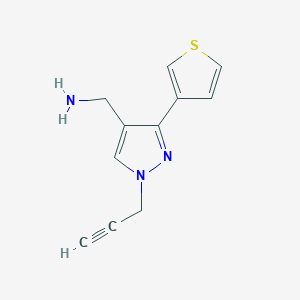 molecular formula C11H11N3S B1483015 (1-(prop-2-yn-1-yl)-3-(thiophen-3-yl)-1H-pyrazol-4-yl)methanamine CAS No. 2091125-96-9